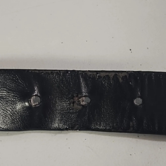 Black Belt Studded Silver Fleur-de-lis Studs & Rhinestones & Encrusted Buckle - Picture 5 of 16